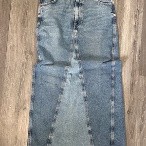 Zara Denim Two Tone Maxi Skirt size small